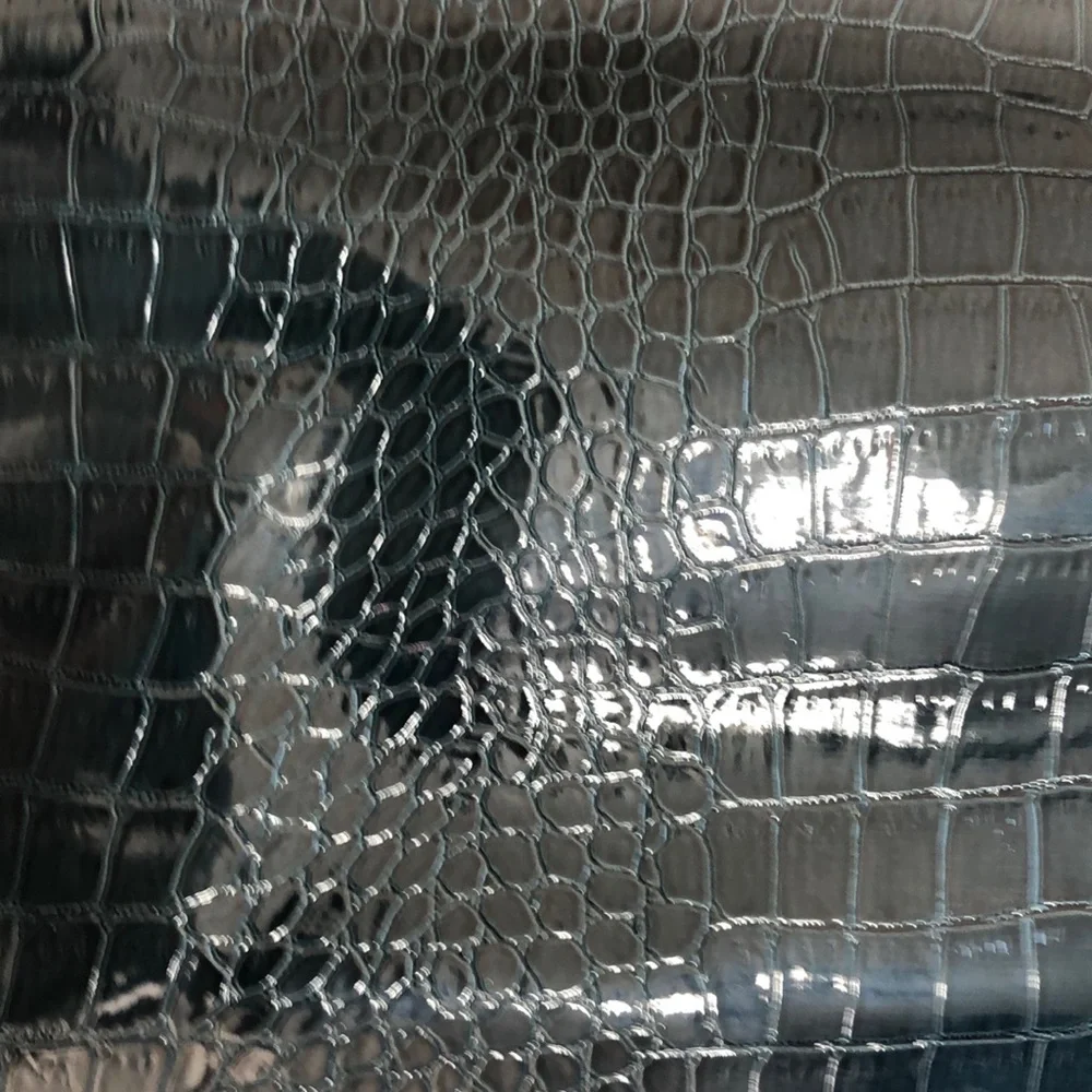 Forest Green Vinyl Reptile Pattern Tote Bag